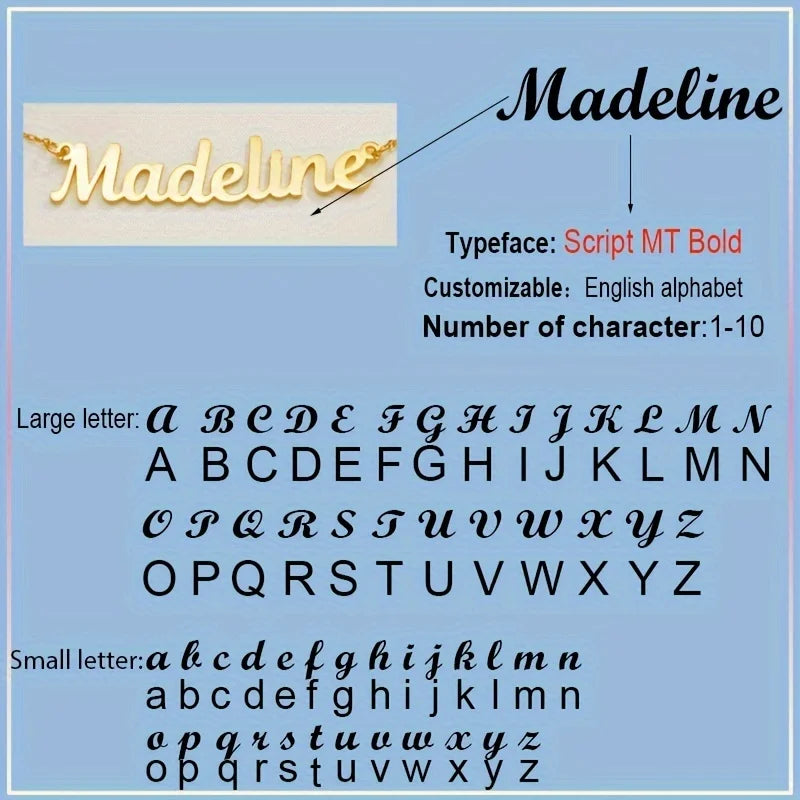 Gold Plated Fashion Fine Jewelry Stainless Steel Chain Pendant Choker Custom Personalized Name Necklaces for Women